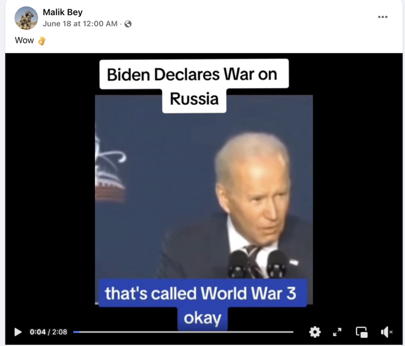 Fact Check Biden Did NOT Declare 'War On Russia' On Or Before June 17